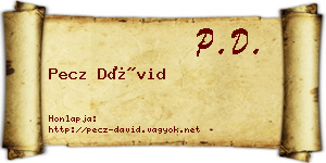 Pecz Dávid névjegykártya